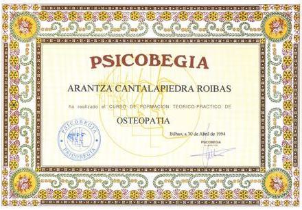 Diploma Osteopatía 1994